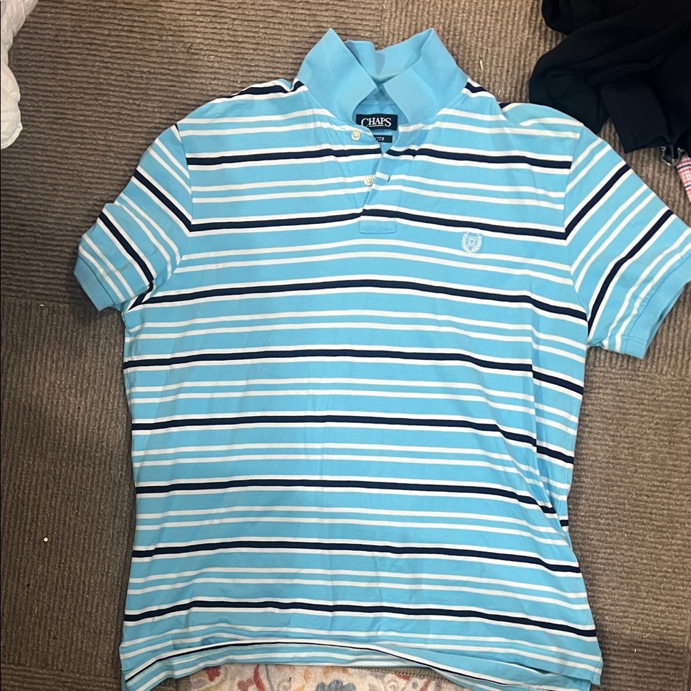 Chaps Blue Striped Men's Polo Shirt